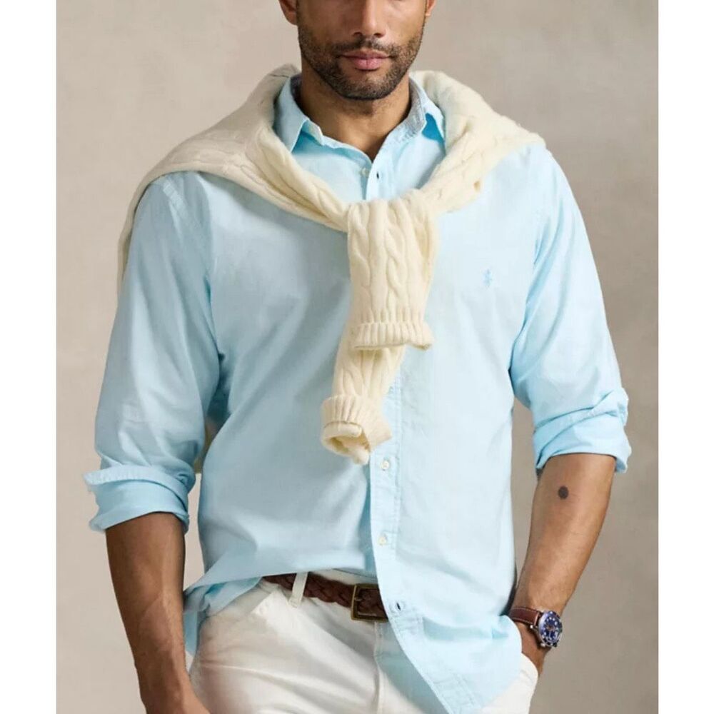 Polo Ralph Lauren Big & Tall Mineral-Dyed Oxford Short Sleeve Button Down Shirt